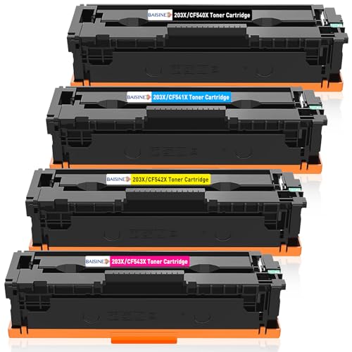 BAISINE 203X 203A Kompatibel für HP CF540X CF540A Toner für HP Color Laserjet Pro MFP M281fdw M254dw M281fdn M254nw M280nw M281cdw M254dn Drucker Tonerkartusche von BAISINE