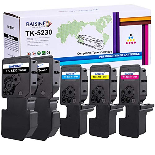 BAISINE 5-Pack Kompatibel Kyocera Ecosys M5521cdw für TK-5230 TK5230 Toner-Kartusche TK-5230K TK-5230C TK-5230Y TK-5230M Toner für ECOSYS M5521cdn M5521cdw P5021cdn P5021cdw von BAISINE