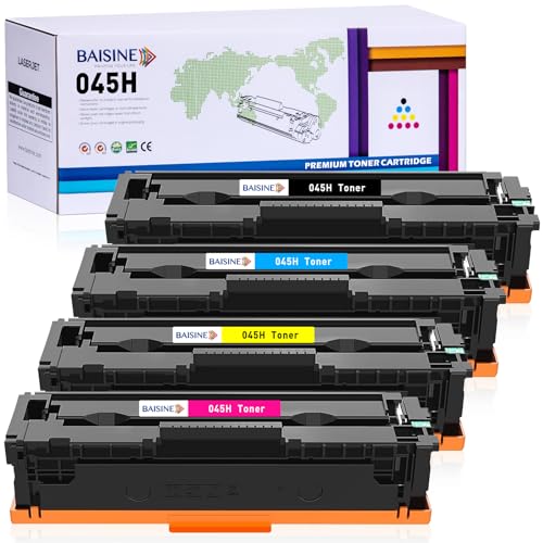 BAISINE Kompatibel Canon MF635Cx Toner Ersatz Canon 045H 045 für Canon i-Sensys MF635cx LBP613cdw LBP611cn MF631cn MF633cdw imageCLASS MF632cdw MF634cdw LBP612cdw, 4er-Pack von BAISINE