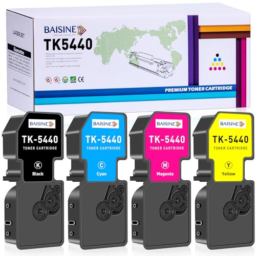 BAISINE Kompatibel für Kyocera TK5440 TK-5440 Toner für Kyocera Ecosys MA2100 MA2100cfx MA2100cwfx PA2100 PA2100cwx PA2100cx TK-5440K TK-5440C TK-5440M TK-5440Y(4er-Pack, Schwarz Cyan Gelb Magenta) von BAISINE