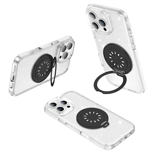 BAISRKE Magnetische Handy-Halterung mit 2 abnehmbaren Schlüsselbändern (Handgelenk und Hals) – Aluminium-Ständer mit Spiegel und Parfümschlitz, für iPhone 16 Pro Max Plus, iPhone 15/14/13/12 und von BAISRKE