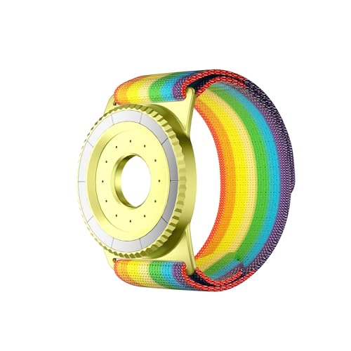 BAISRKE Magnetisches Laufarmband für MagSafe-Hülle, 360° drehbarer Handy-Griff mit verstellbarem Duftfach und abnehmbarem Umhängeband, kompatibel mit iPhone/Android (Regenbogen und Gold) von BAISRKE