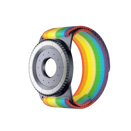 BAISRKE Magnetisches Laufarmband für MagSafe-Hülle, 360° drehbarer Handy-Griff mit verstellbarem Duftfach und abnehmbarem Umhängeband, kompatibel mit iPhone/Android (Regenbogen und Gunmetal) von BAISRKE
