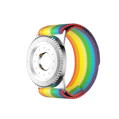 BAISRKE Magnetisches Laufarmband für MagSafe-Hülle, 360° drehbarer Handy-Griff mit verstellbarem Duftfach und abnehmbarem Umhängeband, kompatibel mit iPhone/Android (Regenbogen und Silber) von BAISRKE