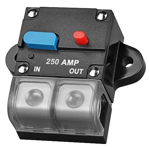 BAITHNA 250A Sicherungshalter Wechselrichter Leistungsschalter Auto Audio Solarenergie Inline Leistungsschalter Sicherung Wechselrichter mit wasserdichter Abdeckung für Motor Auto Auto Marine Boot von BAITHNA