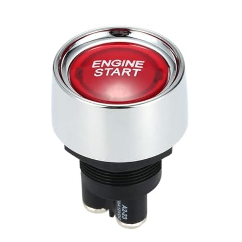 DC12V 50A Push Start Zündschalter für Racing Sport OFF (ON) Momentanschalter Auto Start Taste Rot Licht (Rot Taste) von BAITHNA