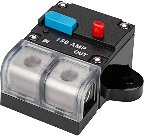 Sicherungshalter Wechselrichter Leistungsschalter Auto Audio Solarenergie Inline Leistungsschalter Sicherung Wechselrichter mit wasserdichter Abdeckung für Motor Auto Auto Marine Boot (150A) von BAITHNA
