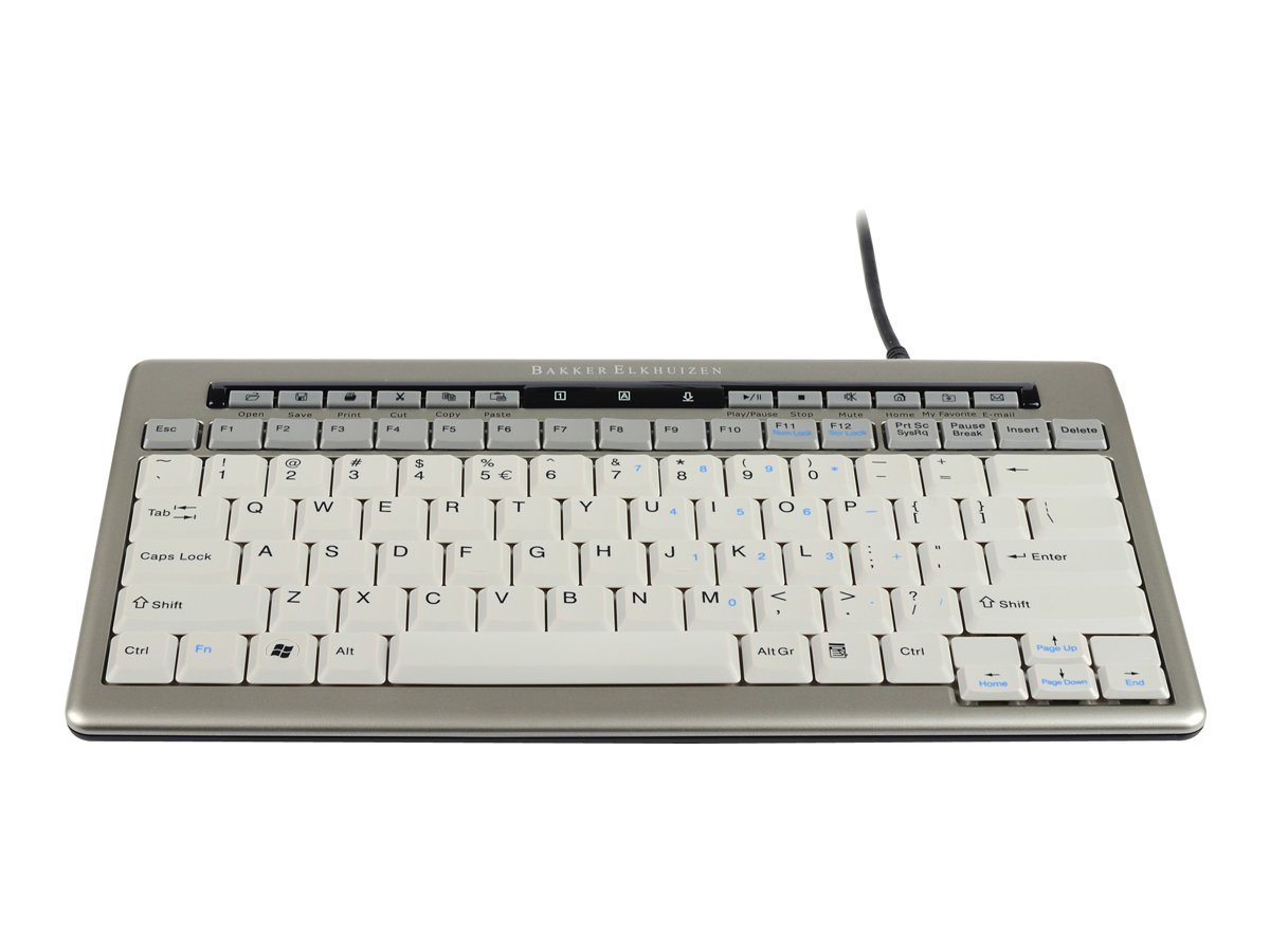 BAKKERELKHUIZEN BakkerElkhuizen Kompakttastatur S-board 840 Design USB, silber / hellg USB-Tastatur von BAKKERELKHUIZEN