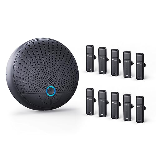 BALILA USB Lautsprecher mit 10 drahtlosen Mikrofonen, Konferenzlautsprecher mit Geräuschreduzierung 360° Raumabdeckung, Plug & Play, für Online Meeting, Konferenzen, Homeoffice von BALILA