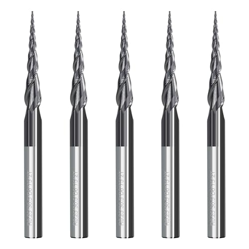 BALUGAEA 5 Stk. Kugelkopffräser Set 0,25 mm Radius 6mm Schaft 2 Flöten Gesamtlänge 40mm HRC55 Schaftfräser Konischer Spitze Fräser für Oberfräse CNC VHM Fräser mit TiAlN Beschichtung für 2D 3D Gravur BALUGAEA 5 Stk. Kugelkopffräser Set 0,25 mm Radius 6mm Schaft 2 Flöten Gesamtlänge 40mm HRC55 Schaftfräser Konischer Spitze Fräser für Oberfräse CNC VHM Fräser mit TiAlN Beschichtung für 2D 3D Gravur von BALUGAEA