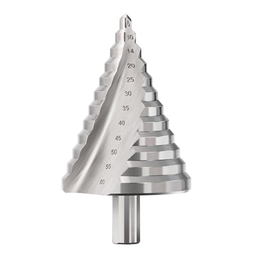 HSS Stufenbohrer Kegelbohrer 6-60mm für Metall Edelstahl Holz Kunststoffe Schälbohrer 12 Stufen mit Doppelspirale Heimwerken HSS Stufenbohrer Kegelbohrer 6-60mm für Metall Edelstahl Holz Kunststoffe Schälbohrer 12 Stufen mit Doppelspirale Heimwerken von BALUGAEA