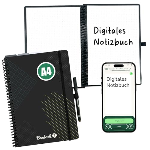 BAMBOOK All-in-One-Notizbuch - wiederverwendbares Notizbuch (A4) - mit To-Do-Listen, linierten, quadratischen, gepunkteten und leeren Seiten. von BAMBOOK