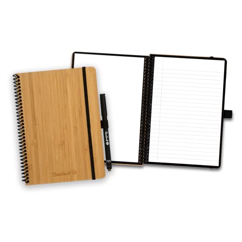 BAMBOOK Classic Notizbuch - Bambus-Holz Hardcover - A5 - Blanko & Liniert, Wiederverwendbares Notizbuch, Notizblock, Reusable Notebook von BAMBOOK