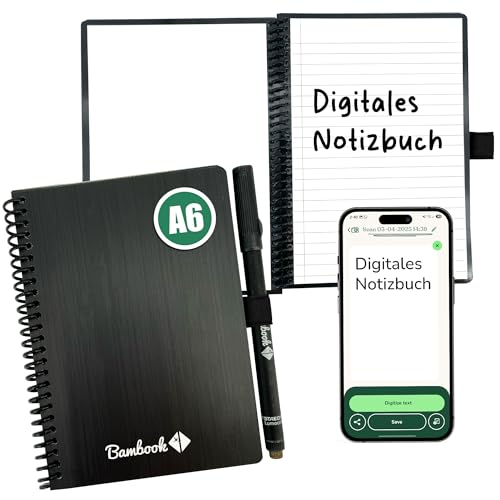 BAMBOOK Classic Notizbuch - Robustes Pappe Softcover - A6 - Blanko & Liniert, Wiederverwendbares Notizbuch, Notizblock, Reusable Notebook von BAMBOOK
