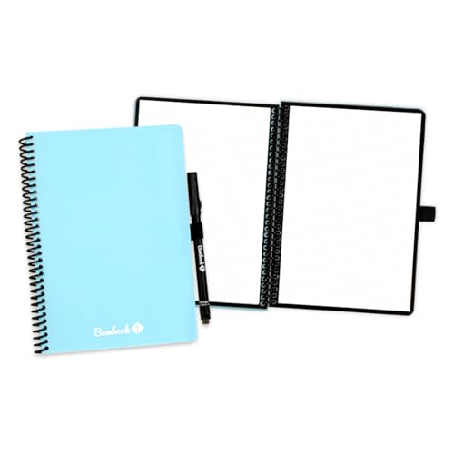 BAMBOOK Colourful Notizbuch - Blau - A5 - Gepunktet, Wiederverwendbares Notizbuch, Notizblock, Reusable Notebook von BAMBOOK