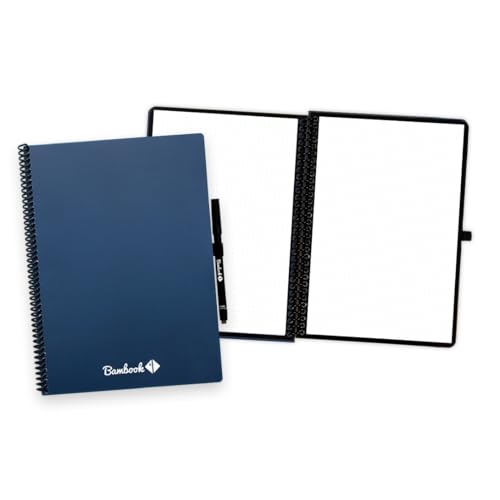 BAMBOOK Colourful Notizbuch - Navy - A4 - Kariert - Wiederverwendbares Notizbuch, Notizblock, Reusable Notebook, Löschbares Whiteboard-Notizbuch BAMBOOK Colourful Notizbuch - Navy - A4 - Kariert - Wiederverwendbares Notizbuch, Notizblock, Reusable Notebook, Löschbares Whiteboard-Notizbuch von BAMBOOK