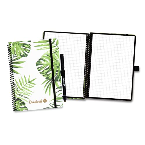 BAMBOOK Tropical Notizbuch - A5 - Kariert, Wiederverwendbares Notizbuch, Notizblock, Reusable Notebook von BAMBOOK