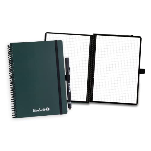 BAMBOOK Veluwe Colourful Notizbuch - Forest - A5 - Kariert, Wiederverwendbares Notizbuch, Notizblock, Reusable Notebook von BAMBOOK