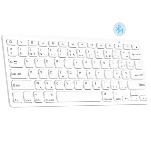 BAMCOO Kabellose Tastatur, Bluetooth-Tastatur für Android/iOS/Windows (weiß) von BAMCOO