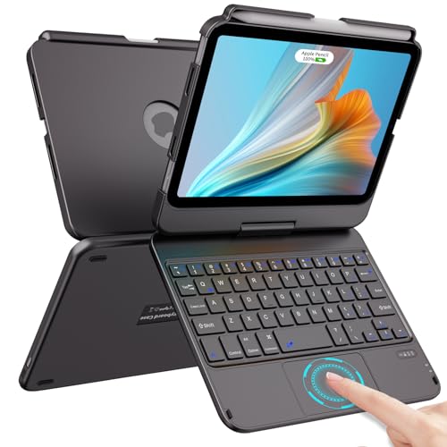 BAMCOO Trackpad Tastatur Hülle für iPad Mini 6 Gen 2021-8,3 Zoll, 360° Drehbare Hülle mit Tastatur, Protable Slim Case mit Stifthalter für iPad Mini 6th Generation A2567 A2568 A2569 - Schwarz von BAMCOO