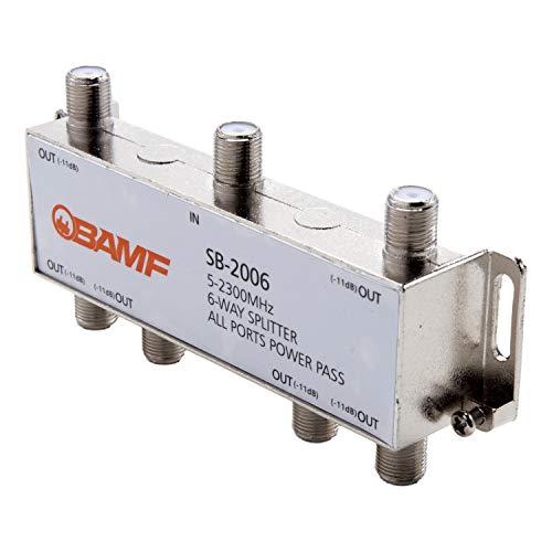 BAMF 6-fach Koaxialkabel Splitter bidirektional MoCA 5-2300MHz von BAMF Manufacturing