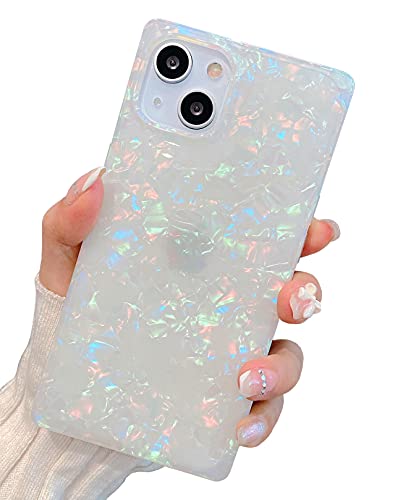 BANAILOA Kompatibel mit iPhone 13, quadratisch, luxuriös, niedlich, bunt, glitzernd, Schutzhülle für Frauen, weiches Silikon, Mädchen-Schutzhülle für Apple iPhone 13 [nur] – 15.5 cm (6.1 Zoll) (bunt) von BANAILOA