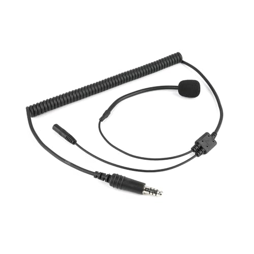 BANDARICOMM ISMA Helm-Radio-Set für Rennradios, dynamisches Mikrofon, flexibler Galgen mit Spiralkabel und 3,5-mm-Ohrsteckerbuchse von BANDARICOMM