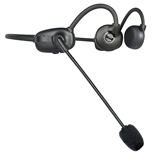 BANDARICOMM Knochenleitungs-Headset mit Mikrofon, Bluetooth-Stereo-Headsets mit Geräuschunterdrückung Boom-Mikrofon, IPX6 wasserdichte drahtlose Kopfhörer für Büro Laufen im Freien von BANDARICOMM