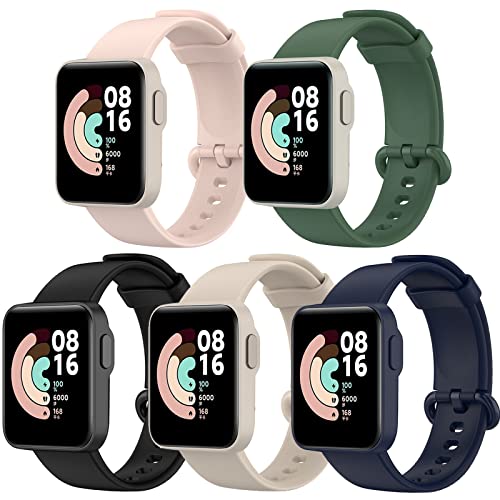 BANGTING 5 Stück Armband Kompatibel mit Xiaomi Mi Watch Lite/Redmi Watch Lite, Ersatzarmband für Xiaomi Mi Watch Lite Ersatzbänder Redmi Watch Lite Armbänder (5 Farben) von BANGTING