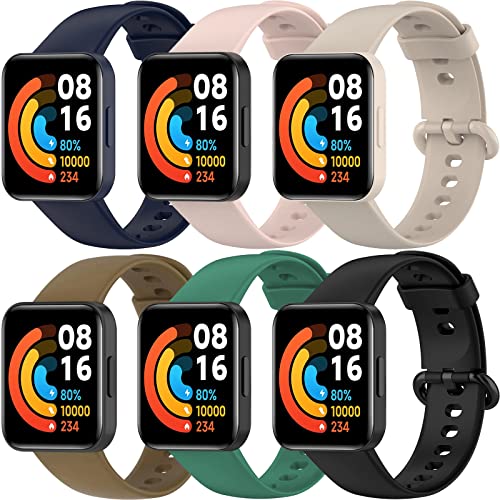 BANGTING 6 Stück Armband Kompatibel mit Xiaomi Mi Watch Lite 2 / Redmi Watch Lite 2, Ersatzarmband für Xiaomi Mi Watch Lite 2 Ersatzbänder Redmi Watch Lite 2 Armbänder (6 Farben) von BANGTING