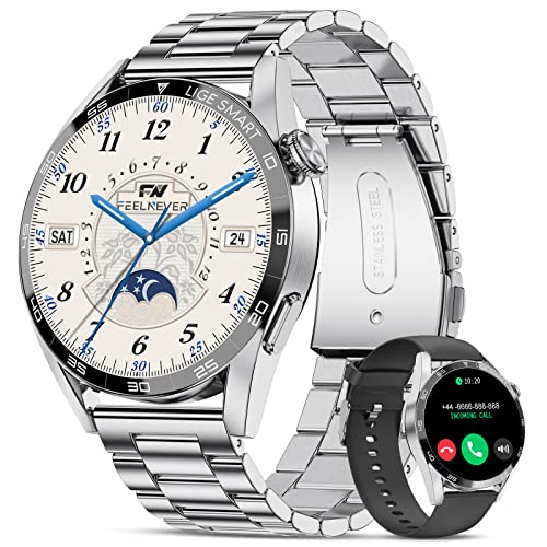 BANGWEI Smartwatch Herren,1,32" Smart Watch für iOS/Android,IP68 Wasserdicht,Fitnessuhr mit 110+ Sports,Sportuhr,Bluetooth-Anrufe,Herzfrequenz-/Schlaftracking,Silberne BANGWEI Smartwatch Herren,1,32" Smart Watch für iOS/Android,IP68 Wasserdicht,Fitnessuhr mit 110+ Sports,Sportuhr,Bluetooth-Anrufe,Herzfrequenz-/Schlaftracking,Silberne von BANGWEI