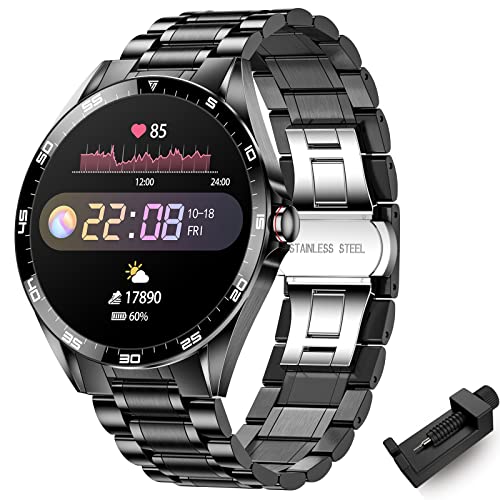 BANGWEI Smart Watch Herren,1.28" Farbdisplay Fitness Armbanduhr mit Herzfrequenz Schlafmonitor IP67 Wasserdicht,7 Sportmodi Nachrichtenerinnerung Edelstahl Smartwatch für Android iOS Schwarz BANGWEI Smart Watch Herren,1.28" Farbdisplay Fitness Armbanduhr mit Herzfrequenz Schlafmonitor IP67 Wasserdicht,7 Sportmodi Nachrichtenerinnerung Edelstahl Smartwatch für Android iOS Schwarz von BANGWEI