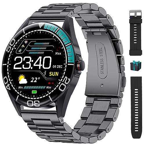 BANGWEI Smartwatch für Herren, 1,32 Zoll (3,9 cm), HD-Display, Smartwatch mit Bluetooth, Anrufe, 400 mAh, Akku, 100 + Sportmodi, Herzfrequenz, SpO2, Schlaf, IP68, wasserdicht, für Android iOS von BANGWEI