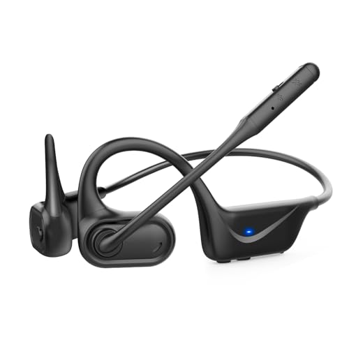 BANIGIPA Bluetooth 5.4 Headset mit Mikrofon, offene Kopfhörer mit Mikrofon, drahtloses Headset mit Rauschunterdrückung für HD-Anrufe, Stummschalttaste, leicht und bequem für Bürobesprechungen-15H von BANIGIPA