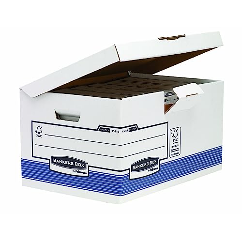Bankers Box Klappdeckelbox Maxi mit FastFold System, FSC, 10er-Packung, weiß/blau Bankers Box Klappdeckelbox Maxi mit FastFold System, FSC, 10er-Packung, weiß/blau von BANKERS BOX