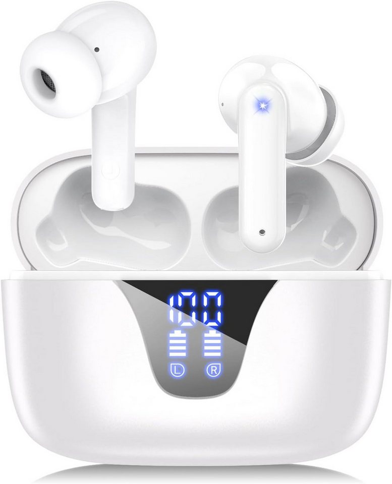 BANLVS Bluetooth Kopfhörer, Kopfhörer Kabellos Bluetooth 5.3 In Ear Kopfhörer In-Ear-Kopfhörer (Kabellos Bluetooth 5.3 mit 50H Tiefer Bass, Kabellose Kopfhörer Noise Cancelling Earbuds, 4 ENC Mic./50 Std Spielzeit/IPX7 Wasserdicht/Intensiver Bass/USB-C) von BANLVS
