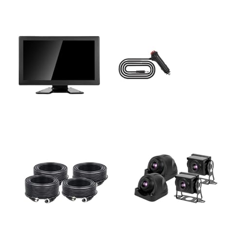 BANMW 10 "AHD 4CH LKW Monitor BSD Aufnahme DVR 1080P Auto Rückansicht Kamera Fahrzeug IPS Touchscreen Blind Spot Erkennung(Monitor add 4 Camera,128G TF Card) von BANMW