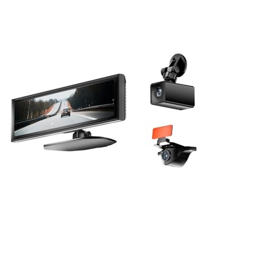 BANMW Auto Nachtsichtkamera F1.0 mit Blendeensor Auto-Rekorder mit zwei Objektiv und 11 Zoll Touchscreen (128G) von BANMW