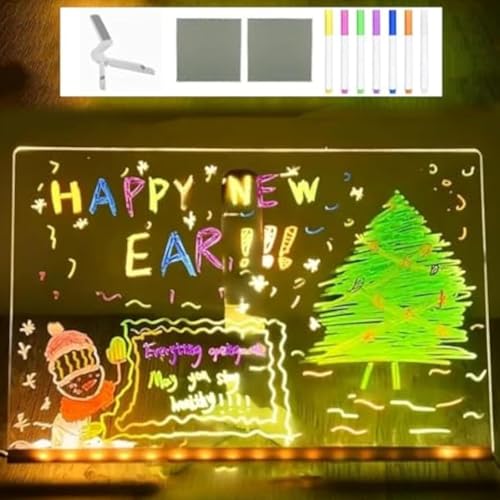 Magic Board, Magicboard, Wo Kreativität Aufleuchtet, Wiederbeschreibbares LED-Nachrichtenbrett Aus Acryl, LED-Notizbrett Mit 7-Farben-Stift, Schreibtafel Mit Ständer For Das Schulcafé, Home Office(7.8 Magic Board, Magicboard, Wo Kreativität Aufleuchtet, Wiederbeschreibbares LED-Nachrichtenbrett Aus Acryl, LED-Notizbrett Mit 7-Farben-Stift, Schreibtafel Mit Ständer For Das Schulcafé, Home Office(7.8 von BANTASE