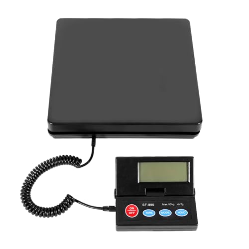 BAOCHADA Digitale Paketwaage bis 50kg, Briefwaage Plattformwaage Postwaage in 1g Schritten mit Zähl-, Tara- und Hold-Funktion für Geschäften/Küchen/Haus/Lager von BAOCHADA