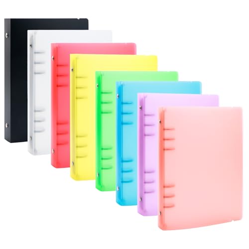 BAOFALI A5-Ringbucheinband mit 6 Ringbüchern, sauberes, transparentes weiches PVC, für nachfüllbare Notizbuchhülle mit matter Oberfläche für Stempel- und Stanzschablonen, 8 Farben, 8 Stück BAOFALI A5-Ringbucheinband mit 6 Ringbüchern, sauberes, transparentes weiches PVC, für nachfüllbare Notizbuchhülle mit matter Oberfläche für Stempel- und Stanzschablonen, 8 Farben, 8 Stück von BAOFALI