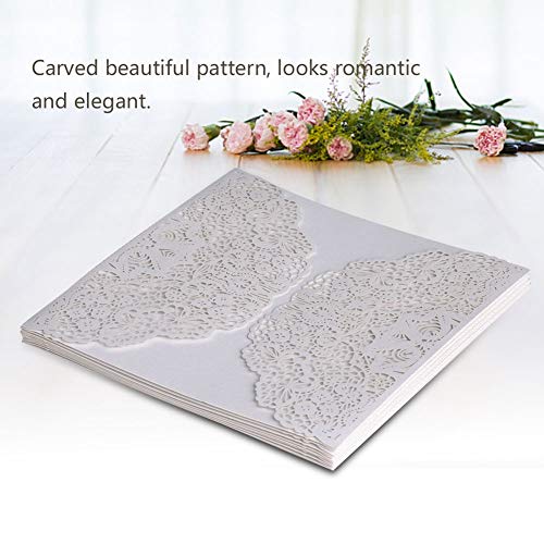 10pcs Cut Hochzeitseinladungskarten, Europäische Geschnitzte Personalisierte Geschäftseinladungen mit Leeren Innenblättern, Exquisites Design für Unvergessliche Erinnerungen, Premium, Premium (002) von BAOFUYA