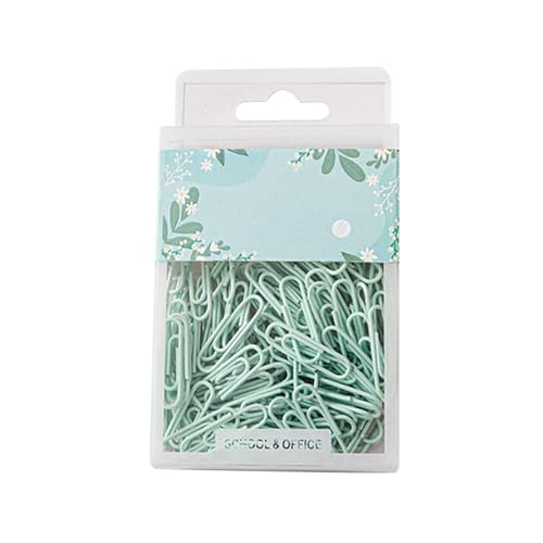 50-mm-Papierclips, 70pcs Niedliche Farbige Papierklammern, Lebendige Farben, Starkes Klemmdesign, Lang Anhaltende Verwendung mit Robustem und Material, Zum Sortieren der Organisierenden (Minzgrün) von BAOFUYA