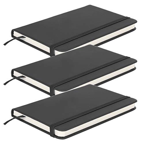 BAOFUYA Premium Künstliche PU -Leder -Notizblock, Hardcover Gurt Notizbuch, Umweltfreundliches Tragbares Tagebuch Ideal für die Büroschule, Reise (BLACK) von BAOFUYA