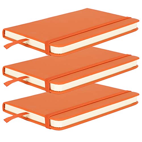 BAOFUYA Premium Künstliche PU -Leder -Notizblock, Hardcover Gurt Notizbuch, Umweltfreundliches Tragbares Tagebuch Ideal für die Büroschule, Reise (ORANGE) von BAOFUYA