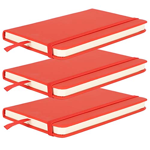 BAOFUYA Premium Künstliche PU -Leder -Notizblock, Hardcover Gurt Notizbuch, Umweltfreundliches Tragbares Tagebuch Ideal für die Büroschule, Reise (Rot) von BAOFUYA