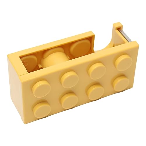 Entzückendes Bausteindesign, Mini-Klebebandspender mit Einfachem und Genauem Schneiden, Tragbarer und Praktischer Bandhalter für Schule, Büro, Studienraum, Bestehend aus Packresistenten PP von BAOFUYA