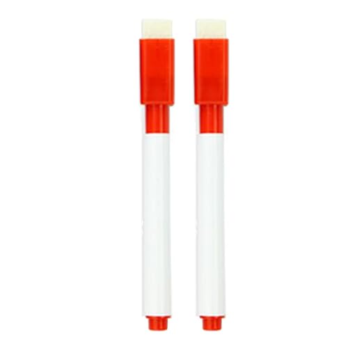 Magnet Fine Tipp Whiteboard-Marker, Trockenerase-Marker mit Radiergummi, Kreativitätsverbesserung, Geruchlos, Sauberer Erlebnis, Eingebauter Radiergummi, für Erwachsene, Vielseitiger Gebrauch, (Rot) von BAOFUYA