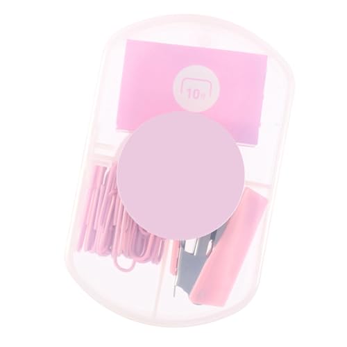 Mini Hefter Set, Niedliche Kleine Hefterhandschreiber -Hefter mit 400 PCS -Heftklammern und Papierclips für Büroschulen, Tragbare Effizienz, Vielseitig und Bequem, Niedlich (PINK) von BAOFUYA