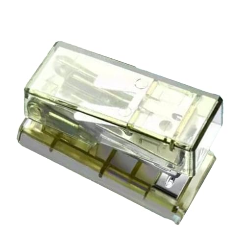 Mini Stapler, Ergonomisches Design Leichtes Tragbarer Fingerhüter aus PVC, Kunststoff, Metall, Durchscheinender Büro -Hefter für Schultürstitärer Schreibwaren mit Staples (GREEN) von BAOFUYA